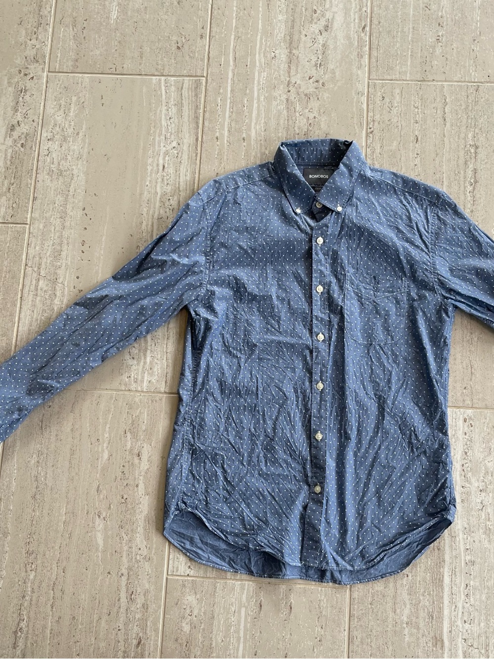 Bonobos Blue Dot-Pattern Casual Button-Down Shirt